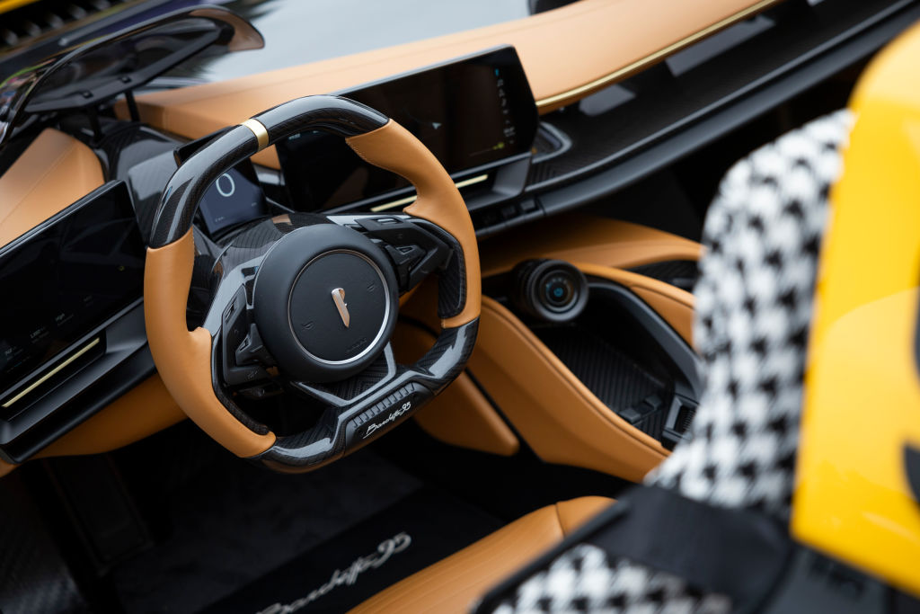 The Pininfarina B95 is seen on display at The Quail