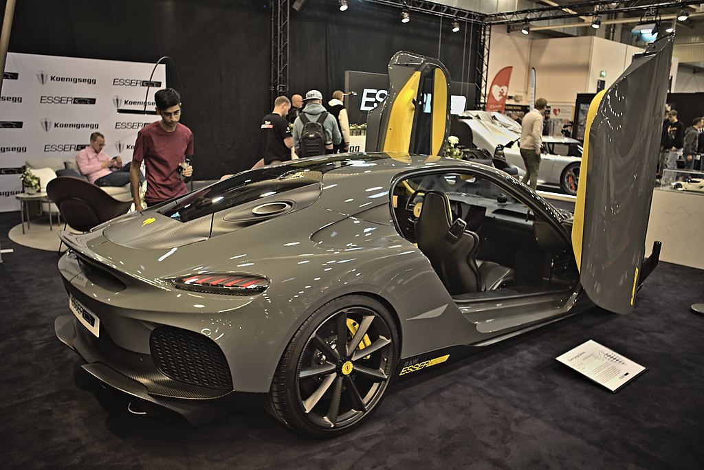 Close Up Photo of Koenigsegg Gemera displayed on exhibition