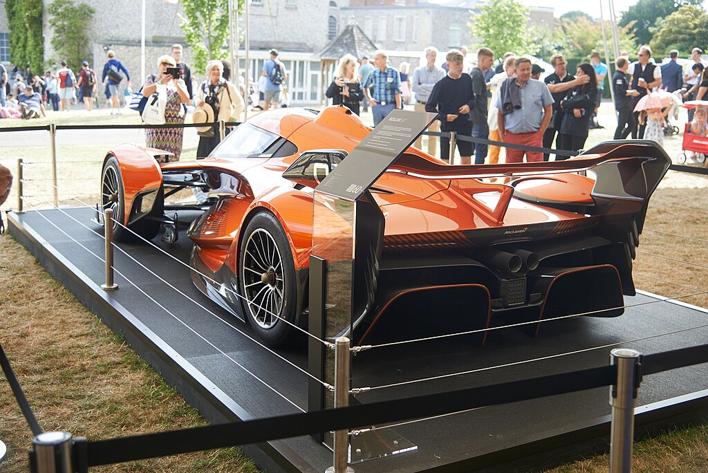 Close Up Photo of Mclaren Solus displayed on exhibition