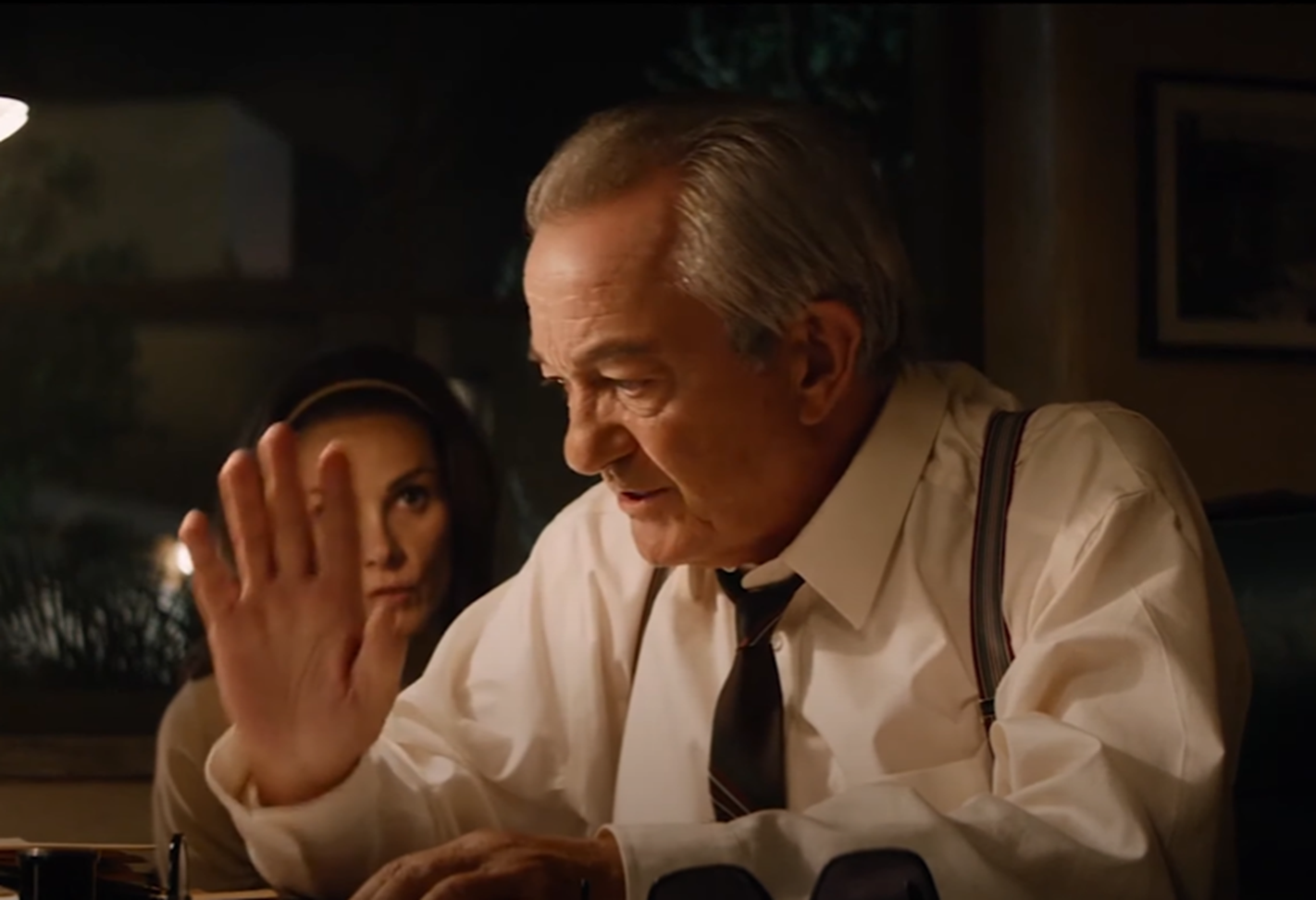 Screenshot of Remo Girone (Enzo Ferrari) in his office - from Ford v Ferrari (2019)