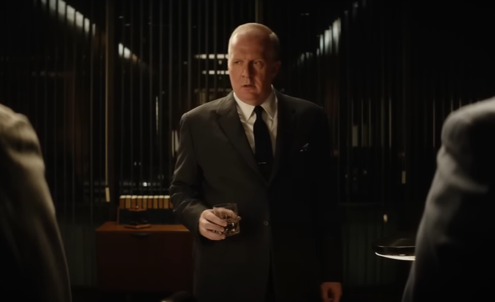 Screenshot of Tracy Letts (Henry Ford II) upset in office from Ford v Ferrari (2019)