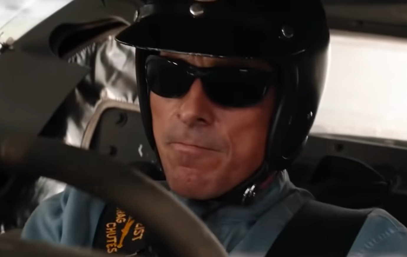 Screenshot of Christian Bale (Ken Miles) from Ford v Ferrari (2019)