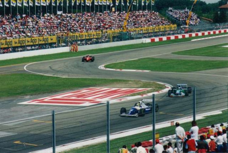 Ayrton Senna leading the 1994 San Marino Grand Prix