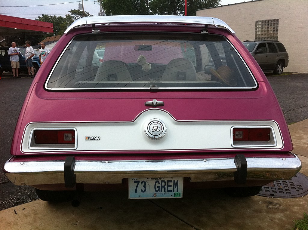 1973 Gremlin finished in purple built by American Motors Corporation (AMC)
