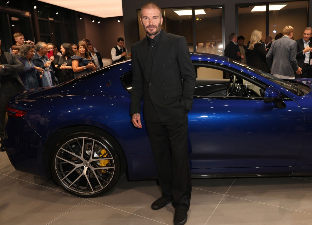Global Brand Ambassador David Beckham attends the opening of the new Maserati showroom