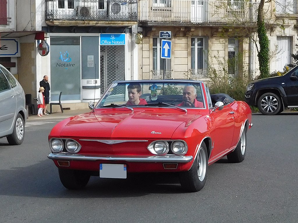 Red Chevrolet Corvair cabrio