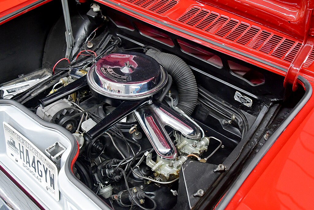 1965 Chevrolet Corvair engine.