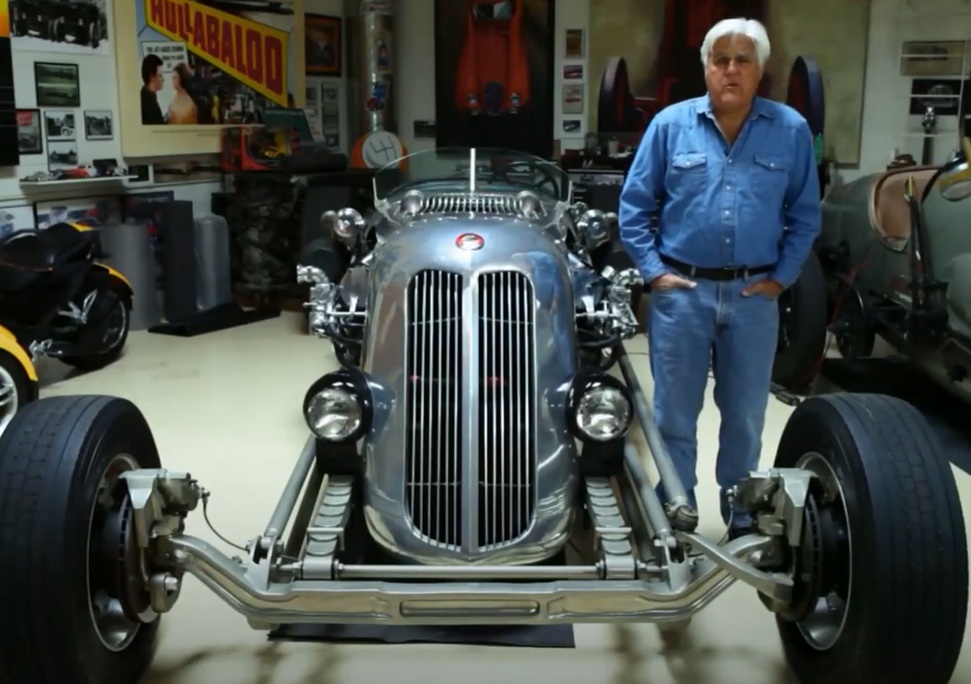 A visually captivating still taken from a pivotal moment in the television series Jay Leno's Garage (2015-2022)