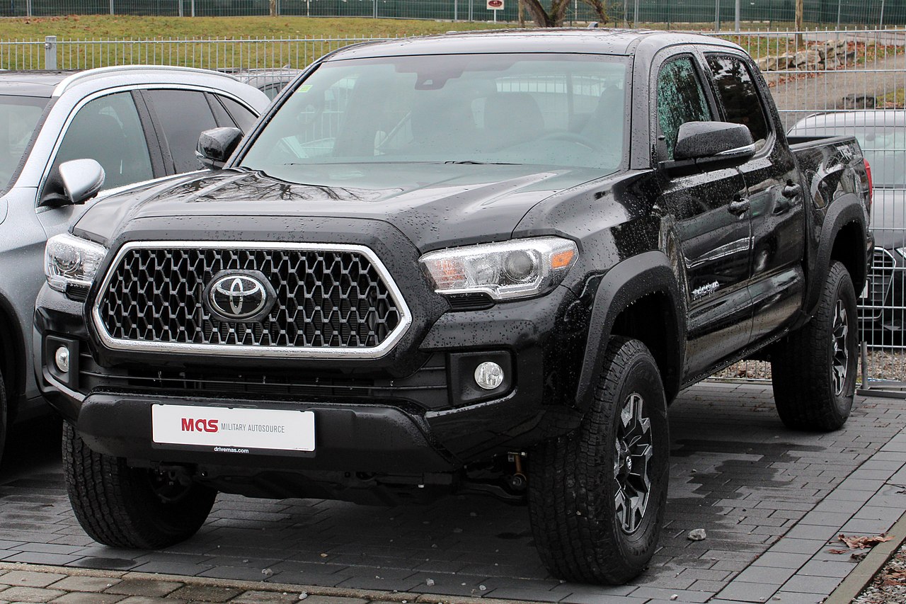 Black colored Toyota Tacoma