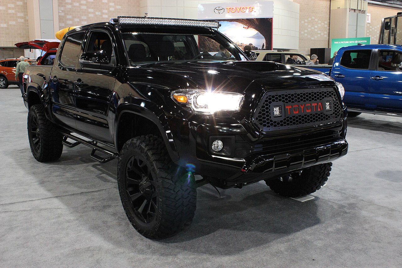 Black colored Toyota Tacoma
