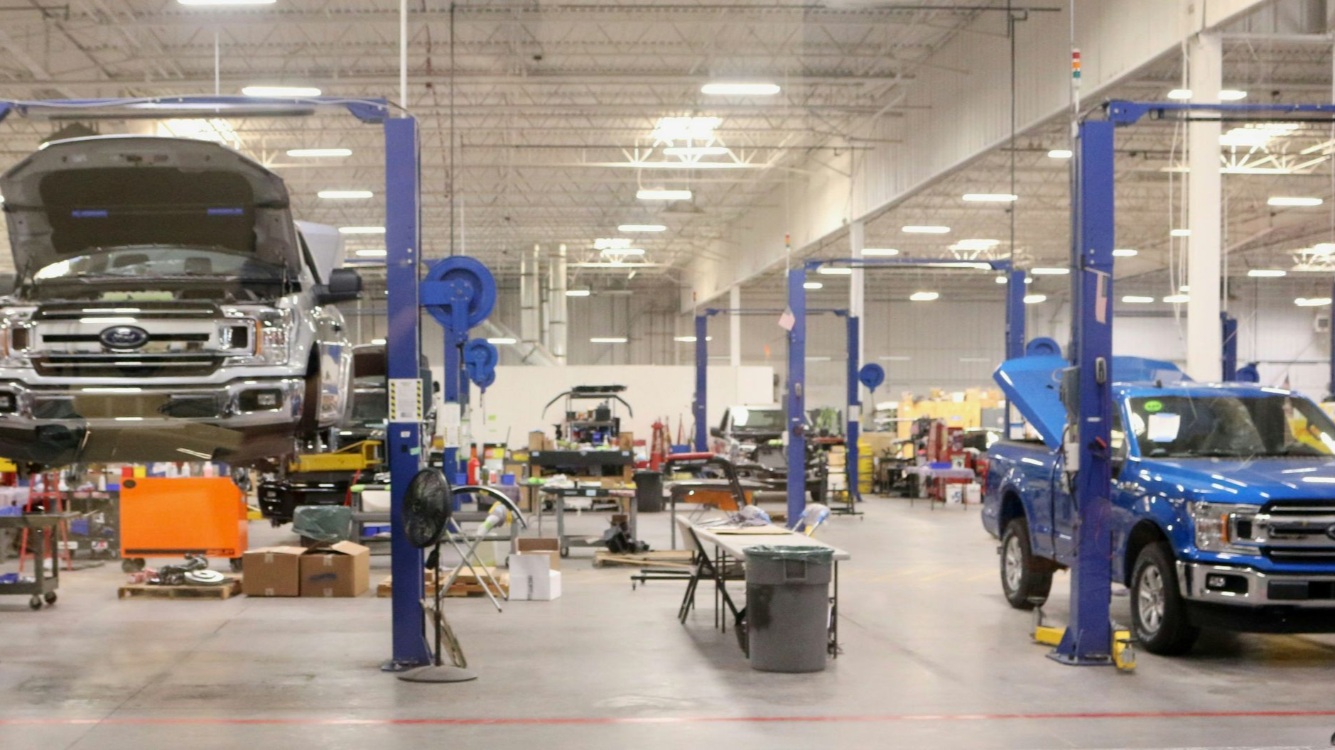 black car in a garage