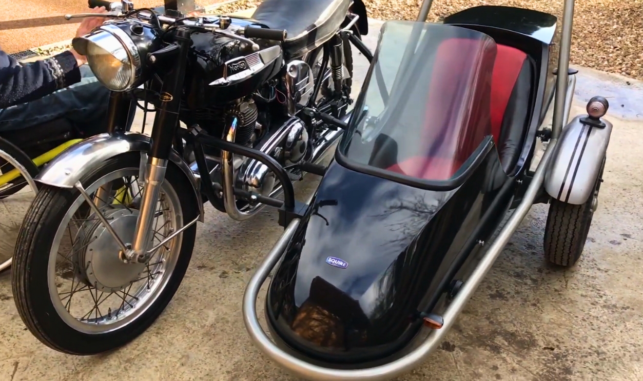 Norton Motorcycle With Casket Sidecar