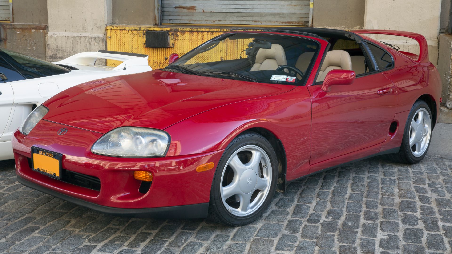 File:1994 Toyota Supra Sport Roof in Red, front left.jpg