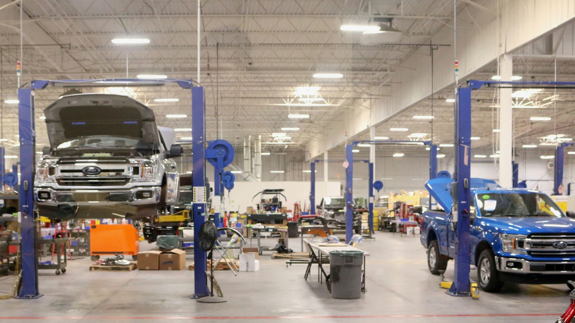 black car in a garage