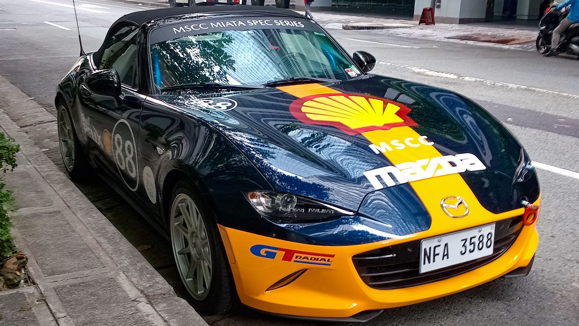 File:2023 Mazda MX-5 convertible MSCC Miata Spec Series 88, front right, 07-28-2024.jpg