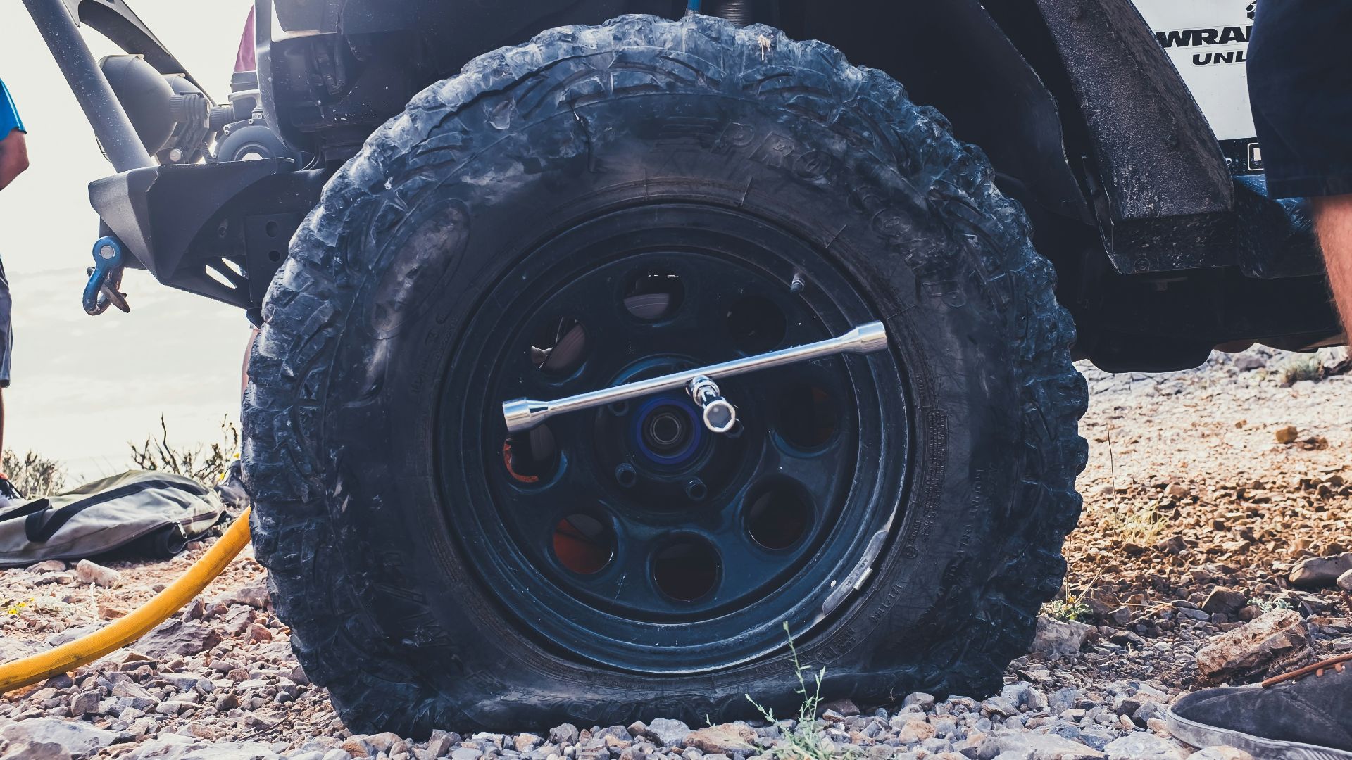 flat tire close-up photography