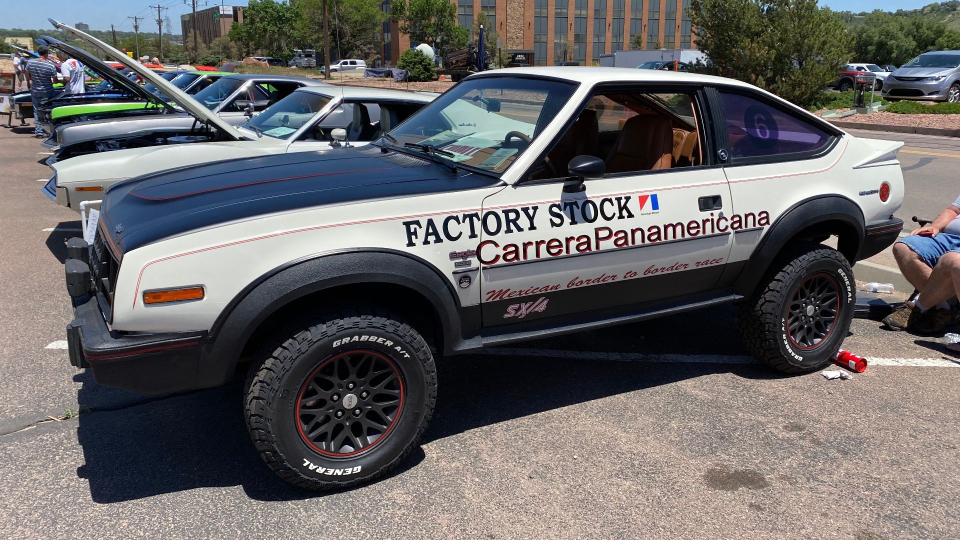 File:AMC Eagle SX-4 white with Carrera Panamericana graphics at 2021 AMO meet 6of6.jpg