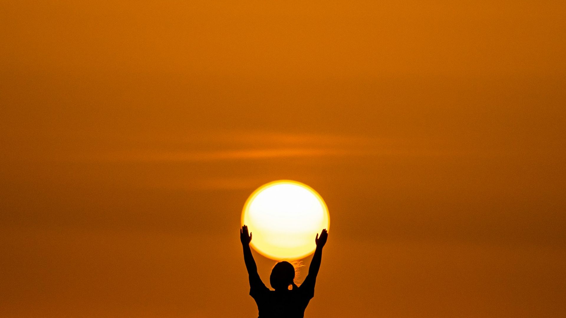 silhouette of person holding dun