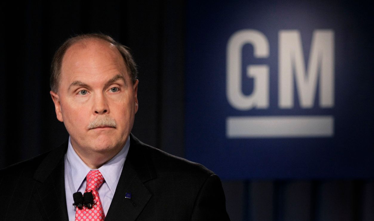 Gettyimages - 88964139, GM Execs Hold Press Conf. As Auto Maker Emerges From Bankruptcy Protection DEROIT, MI - JULY 10: Fritz Henderson, President and CEO of the new General Motors Company, holds a press conference to discuss the details of GM's emergence from Chapter 11 bankruptcy at GM world headquarters July 10, 2009 in Detroit, Michigan. As part of its new plan, GM will cut approximately 4,000 more white-collar employees including 450 top executives.