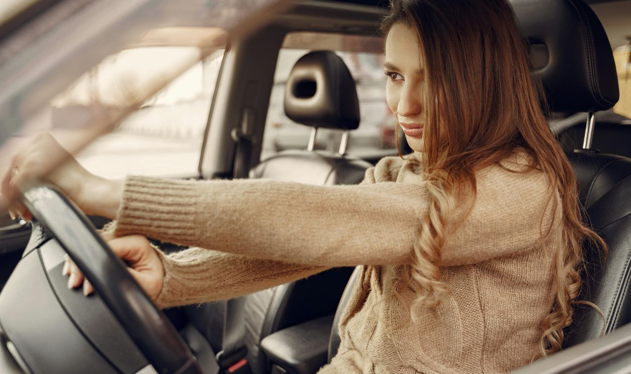 Modern woman driving