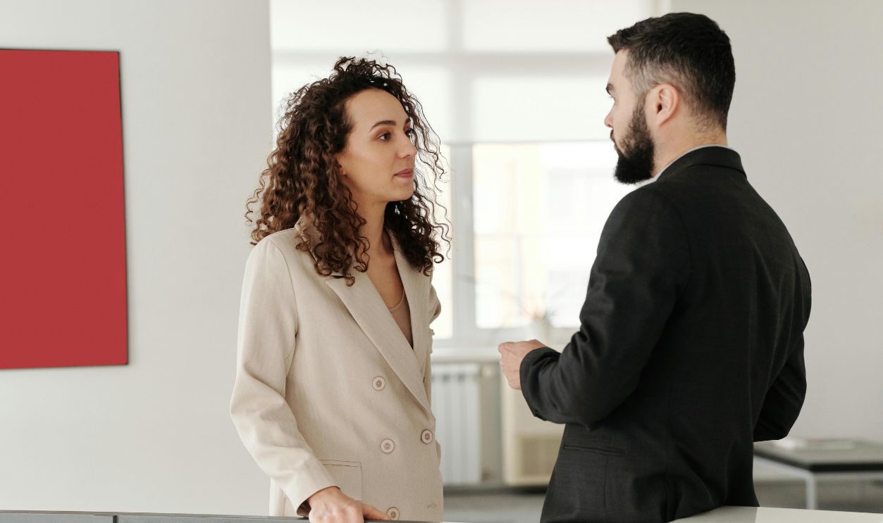 Man and woman having a conversation