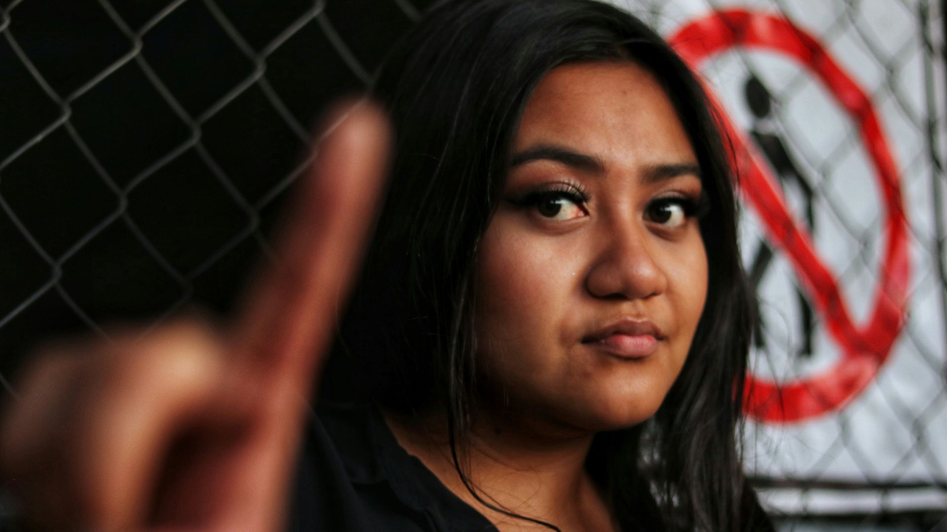 woman in black crew neck shirt