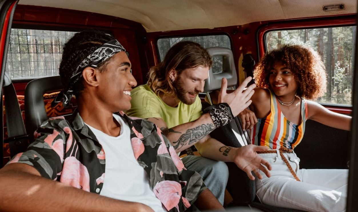 Friends in a vehicle