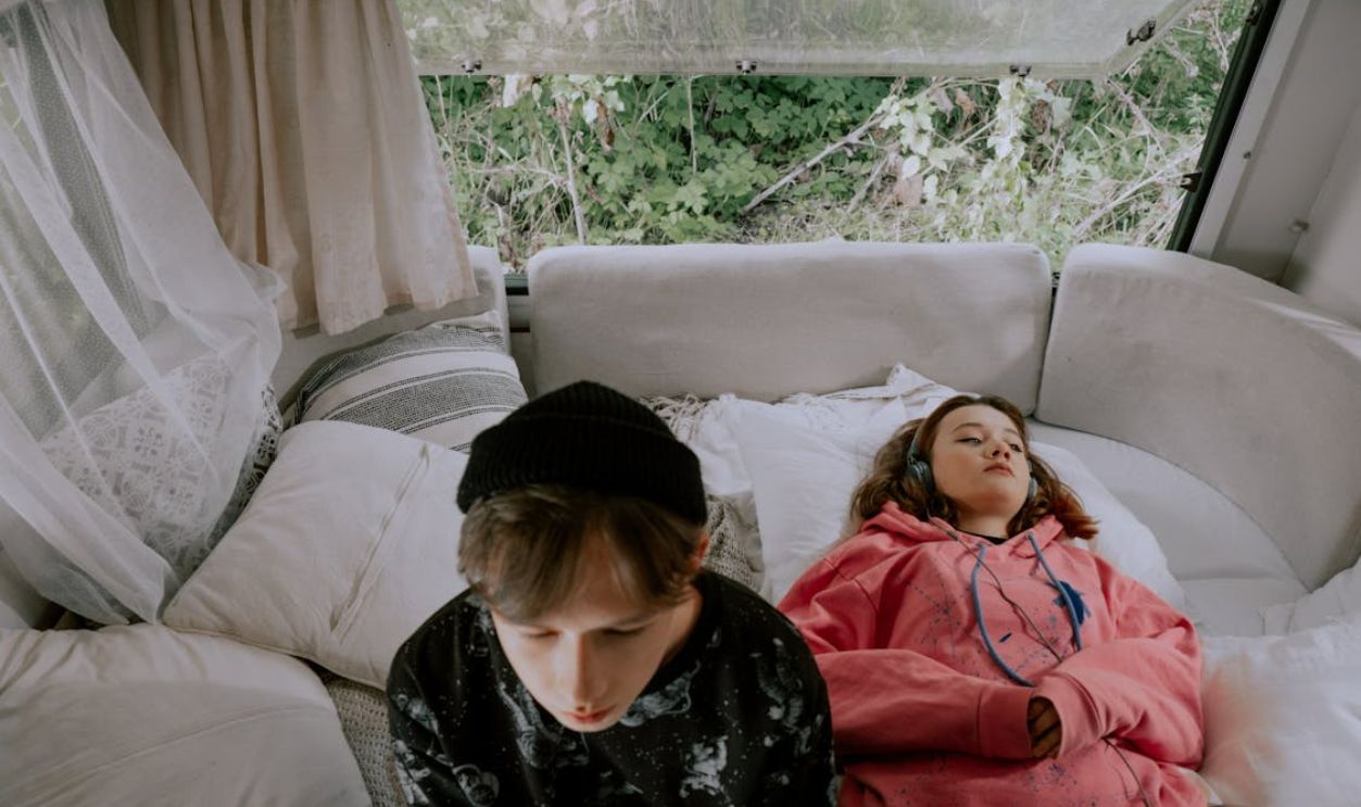 teens in a camper van