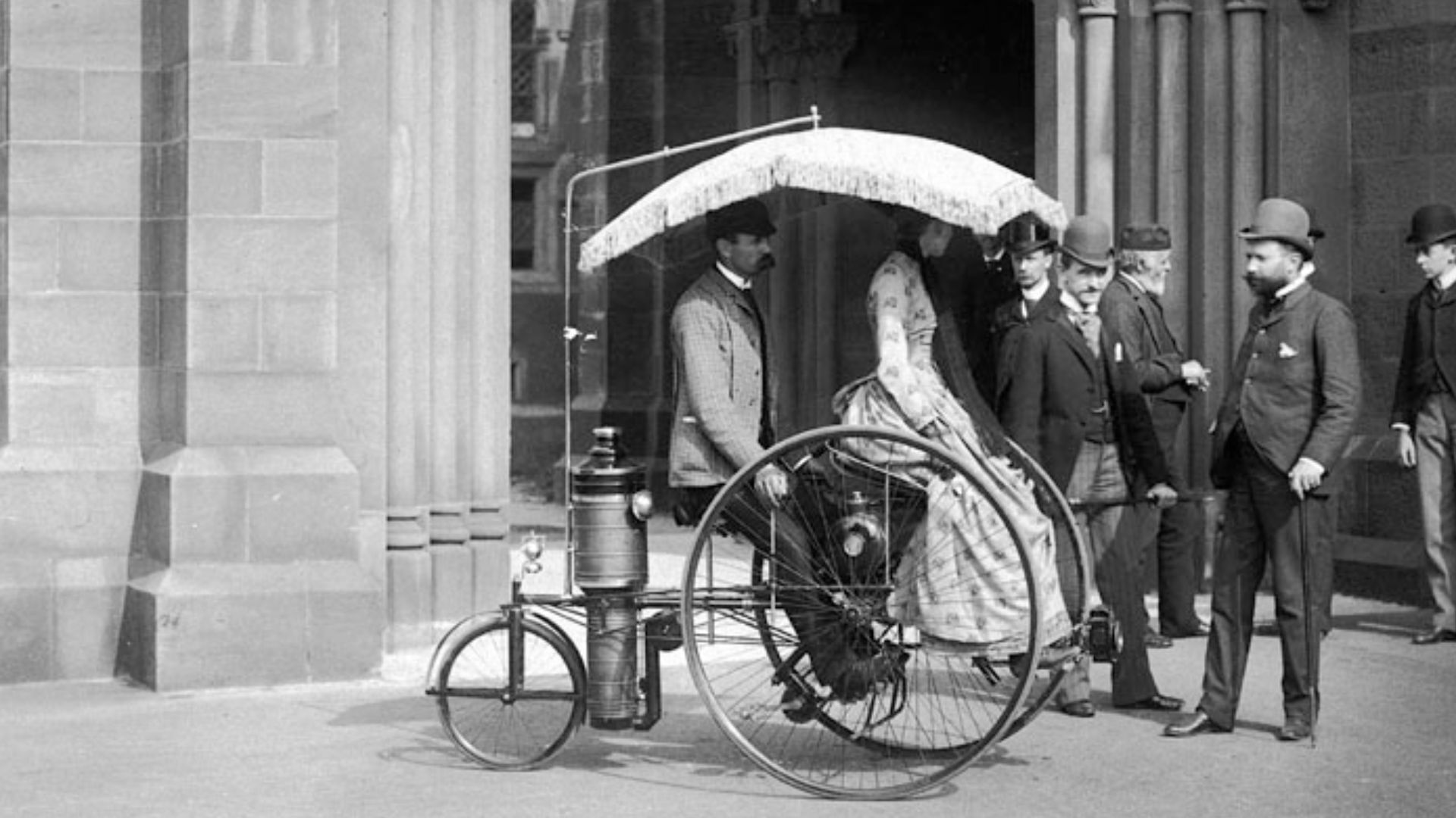 File:Steam Tricycle in Front of North Entrance to Smithsonian Institution Building 1888.jpg