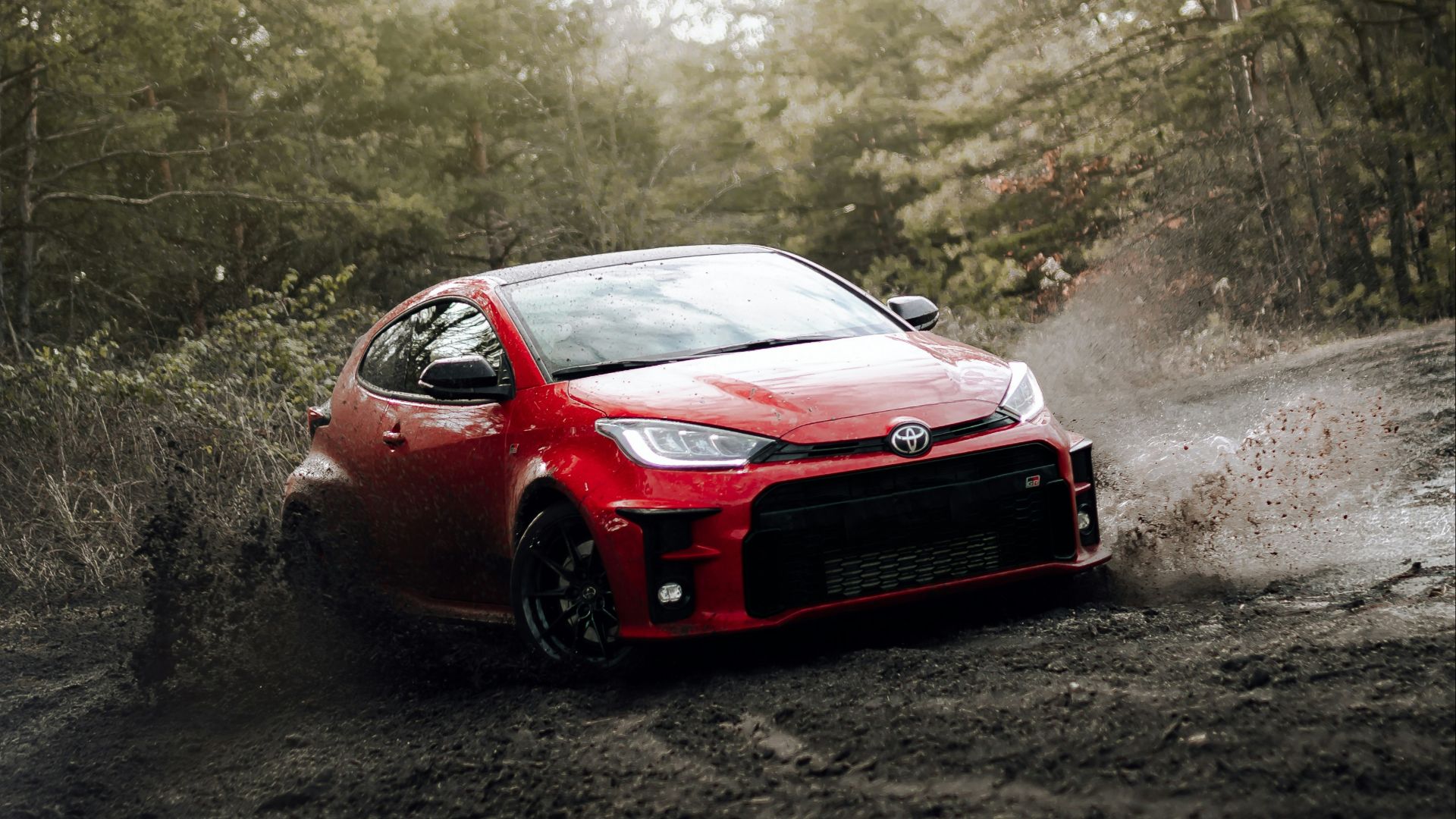 red chevrolet camaro on road