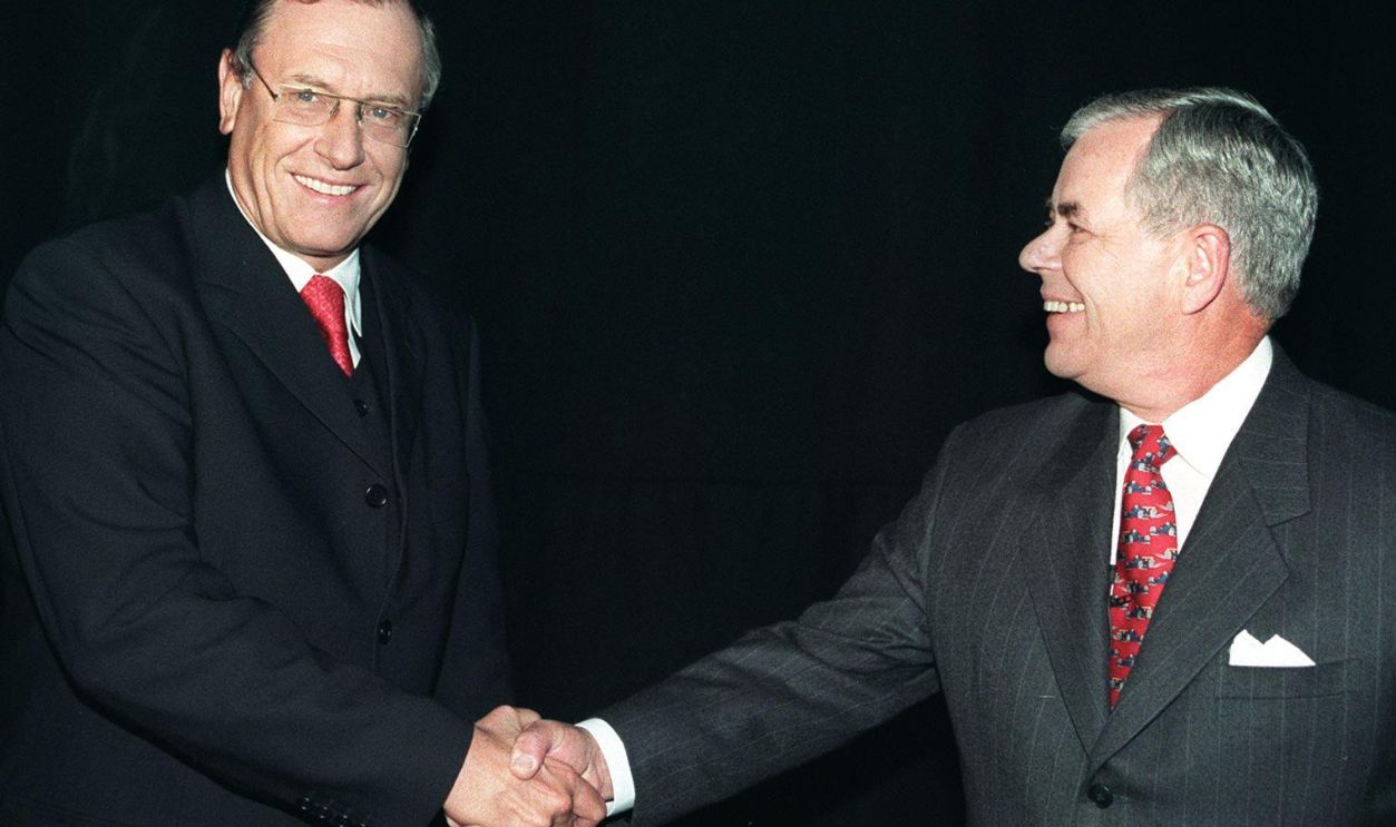 Daimler-Benz chairman Juergen Schrempp (left) and