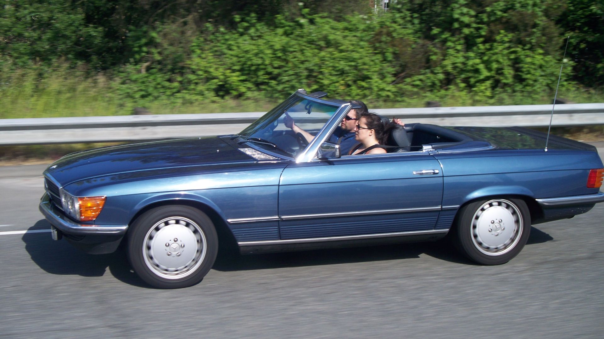 File:Convertible Mercedes Car Driving On A Highway.jpg