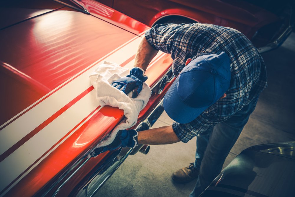Close Up Photo of American Muscle Classic Car Collector