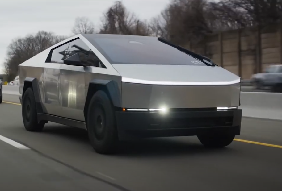 Screenshot of the You Tube video An EXCLUSIVE Look Inside Lady Gaga's Car Collection showing Tesla Cybertruck