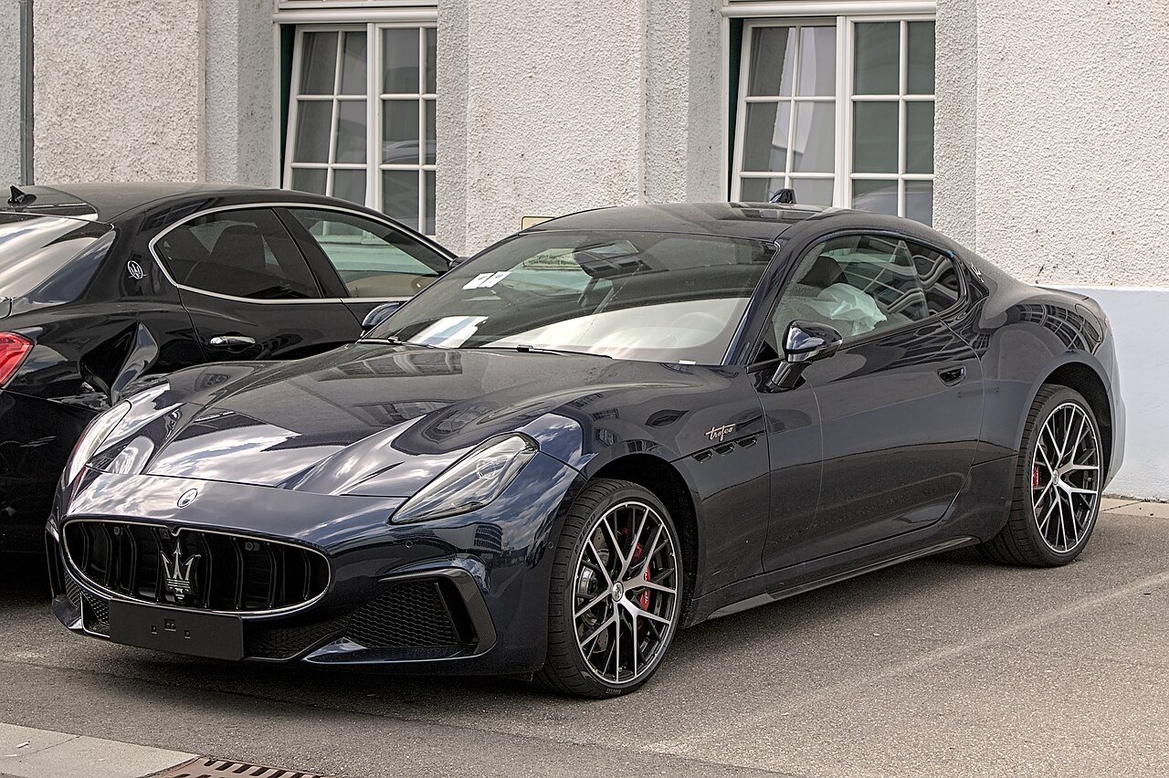 A black Maserati Granturismo Trofeo