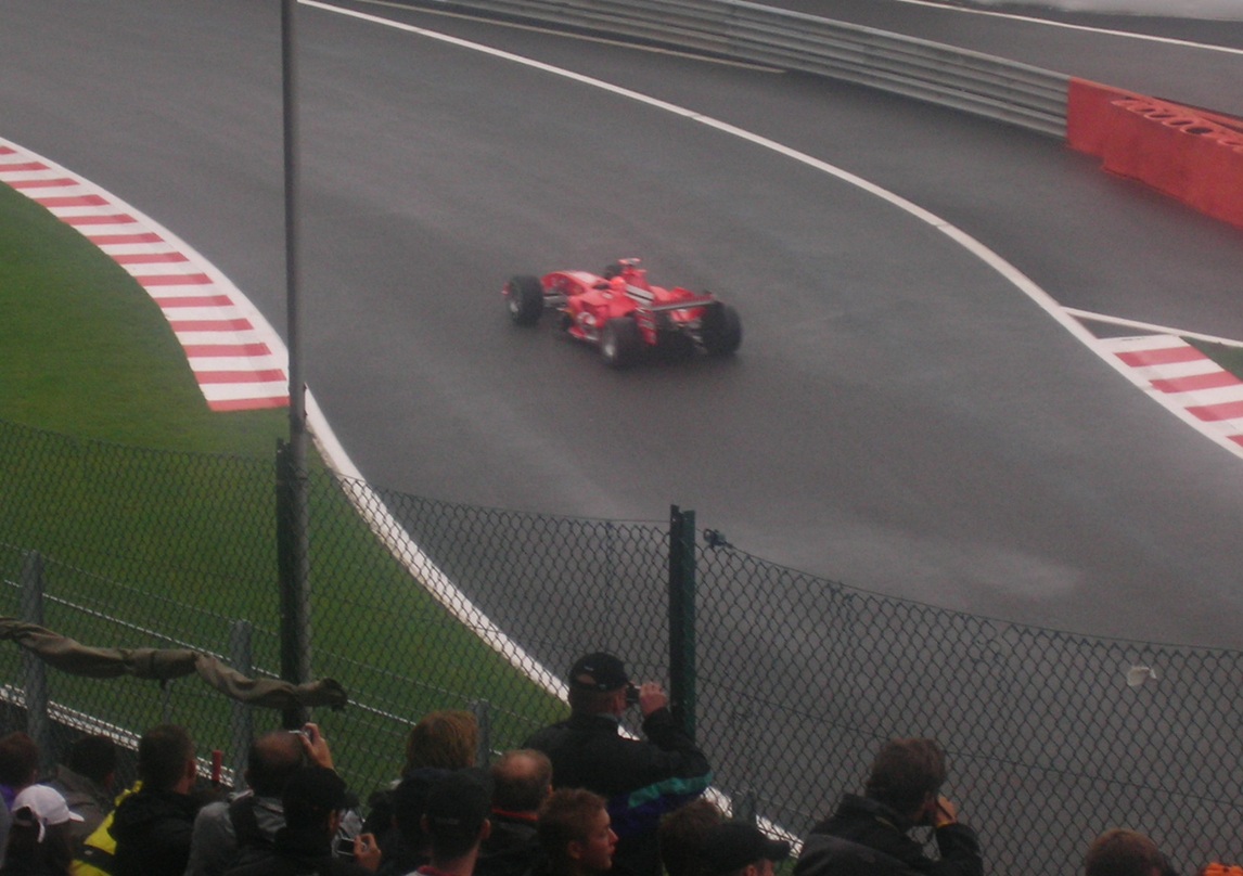 Michael Schumacher at Spa main Straight