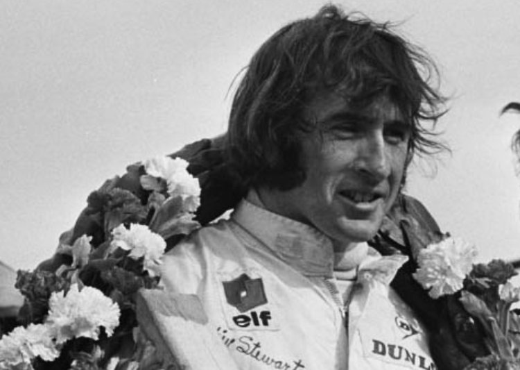Jackie Stewart looking away from the camera