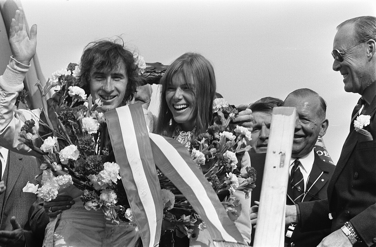 Jackie Stewart And His Wife In The Wreath