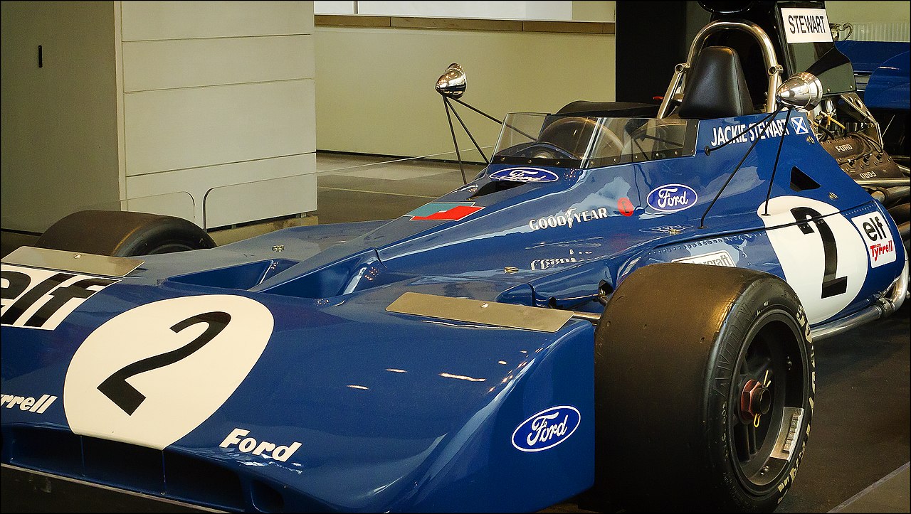 A Tyrell 003 Formula One car owned by Sir Jackie Stewart