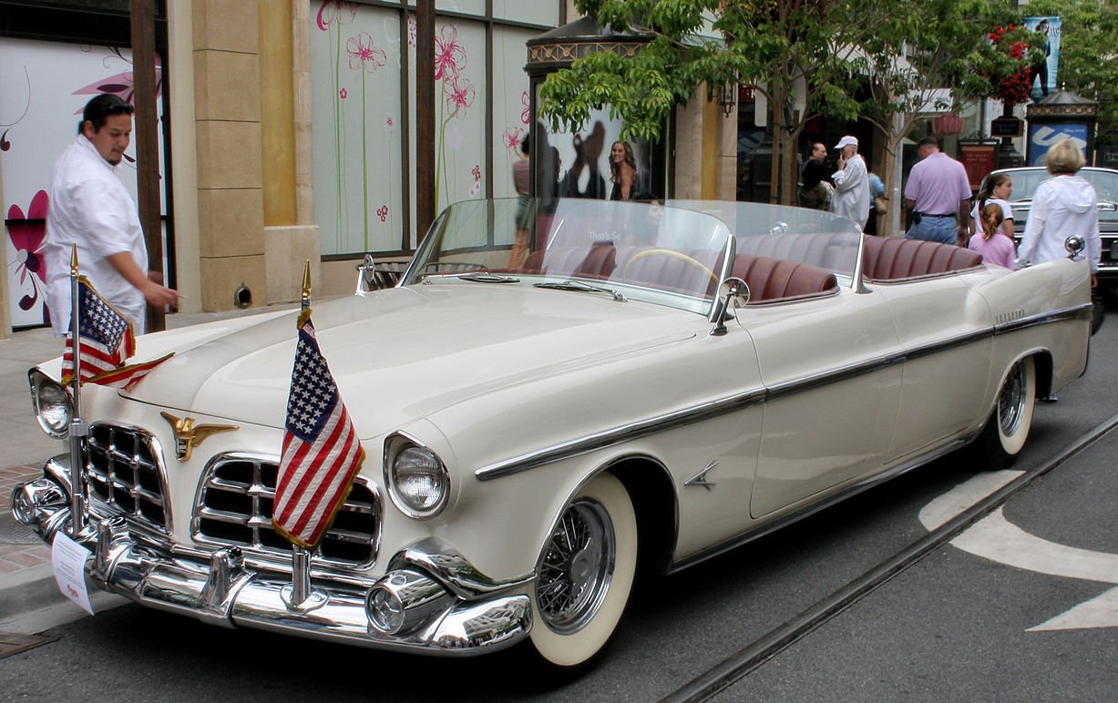 A close-up photo of a Chrysler Imperial car parked on a city street
