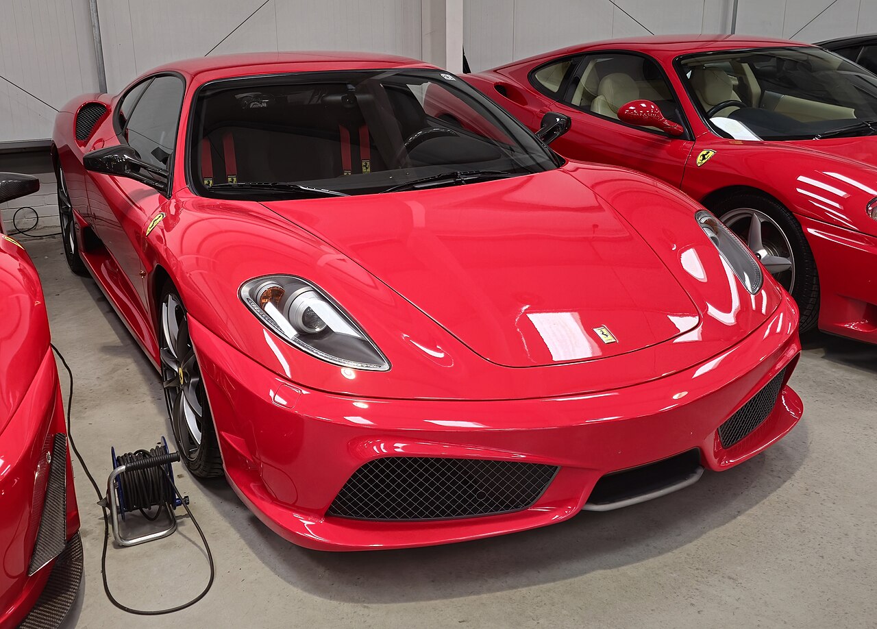 Front view of Red Ferrari F430