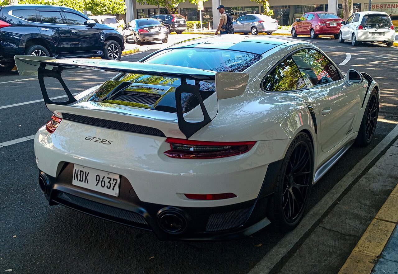 Rear view of a 2019 Porsche 911 GT2 RS