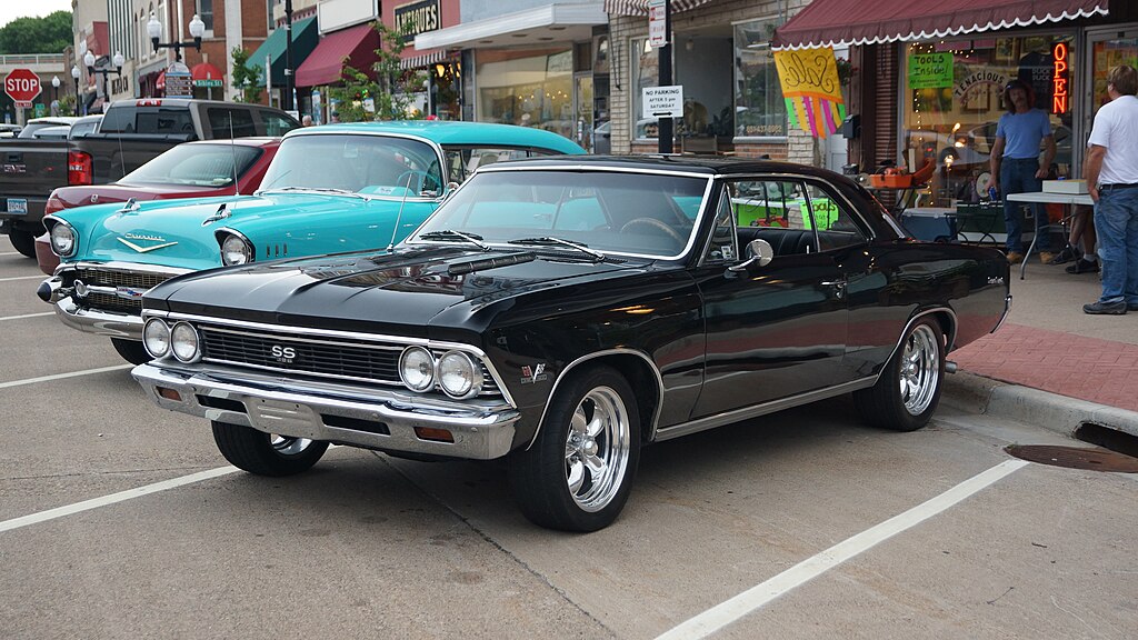 Chevrolet Chevelle SS 396 1966 car on display at an exhibition