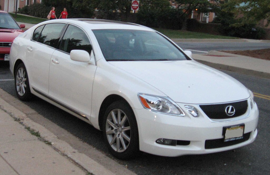 A close-up photo of a Lexus GS300 car parked in a parking lot