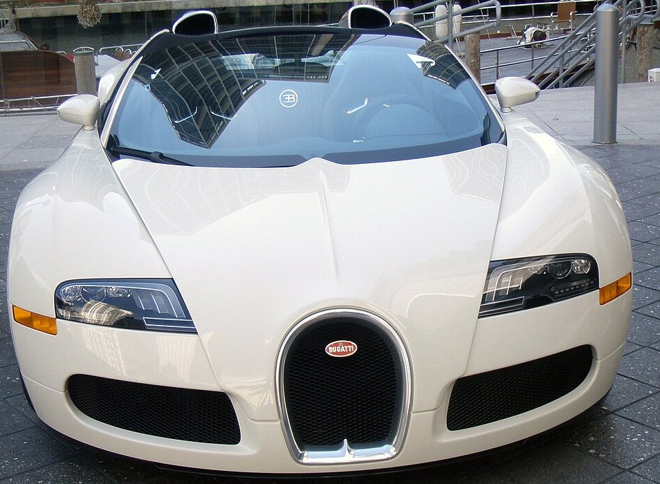 Bugatti Veyron Grand Sport car on display at an exhibition