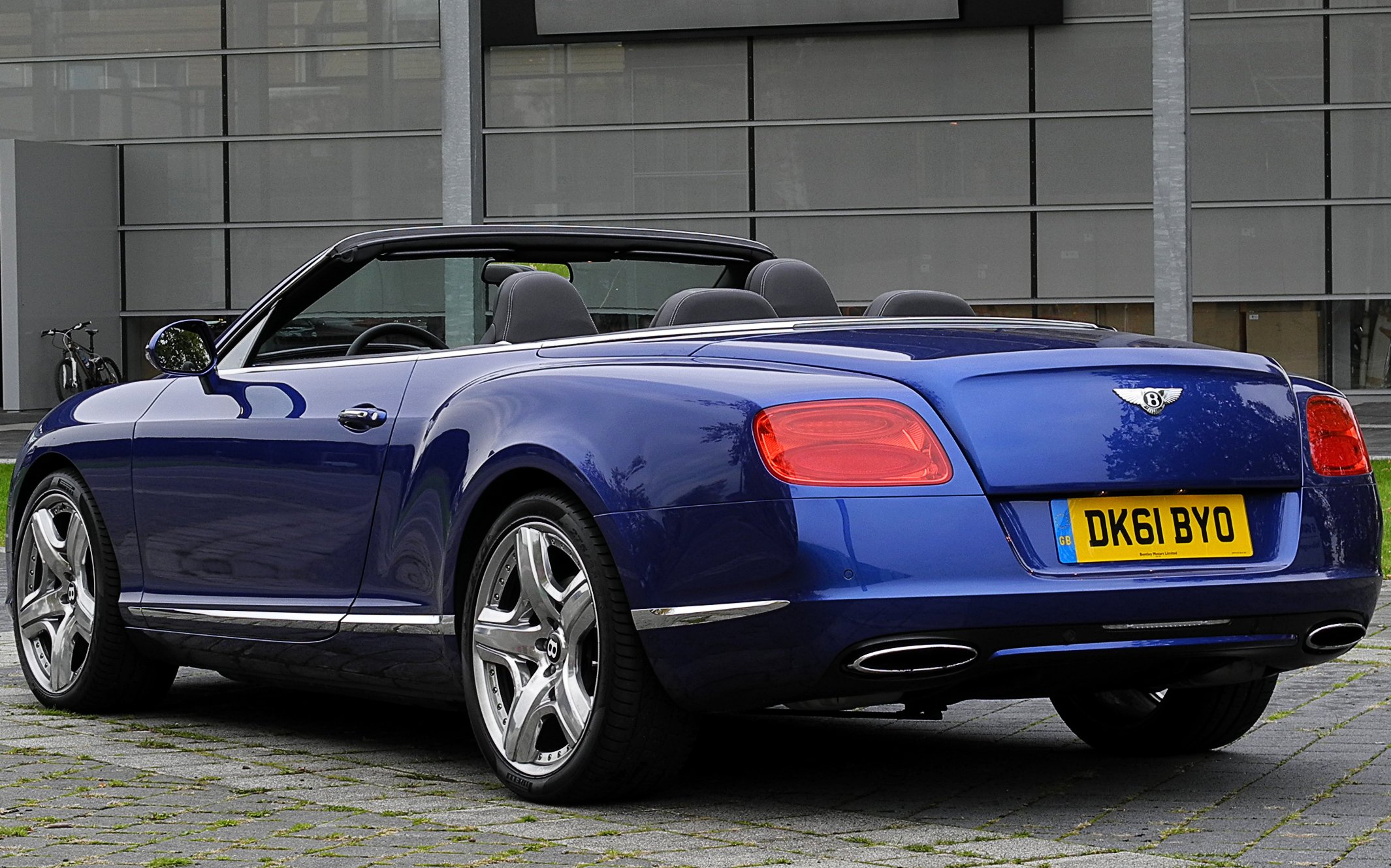 Bentley Continental GT convertible car on display at an exhibition
