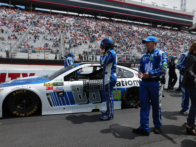 Racer Dale Earnhardt Jr. and his car