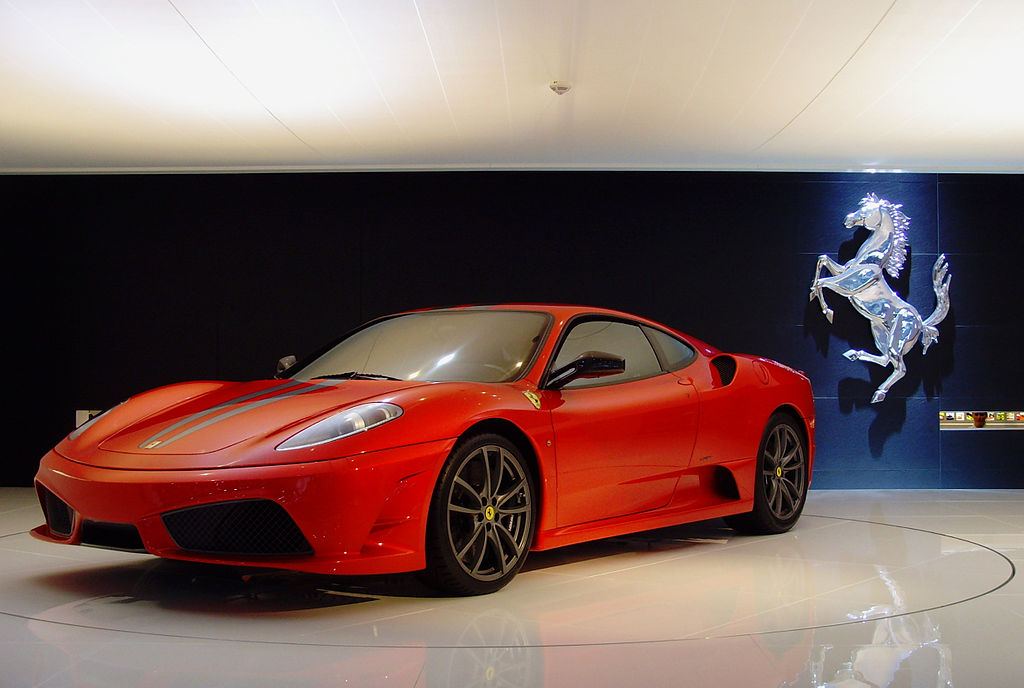 Ferrari 430 Scuderia car on display at an exhibition