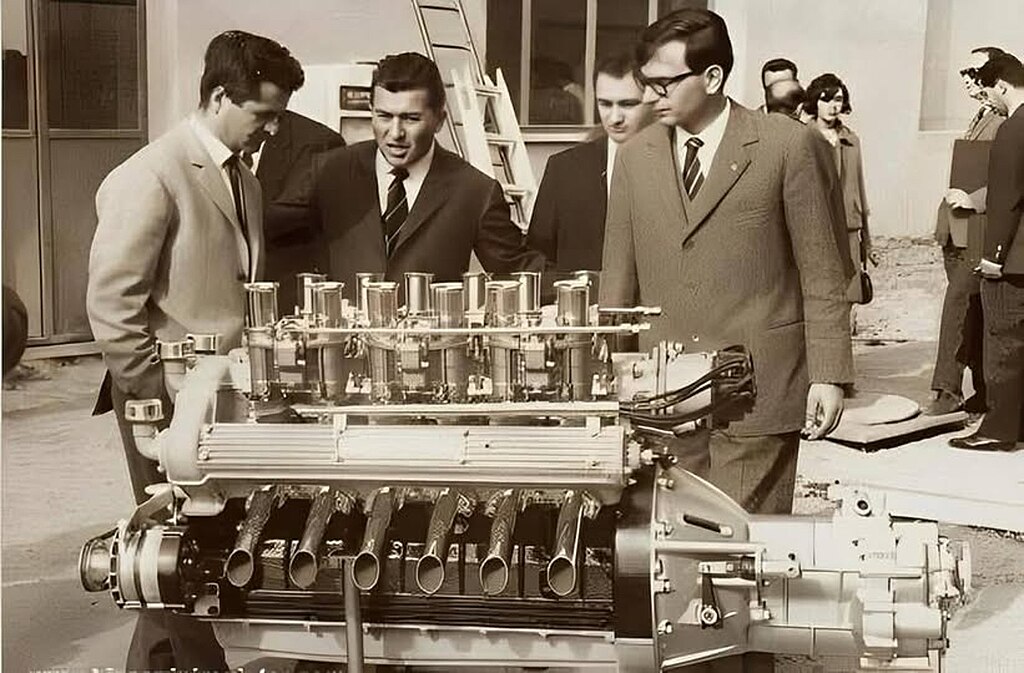 Giotto Bizzarrini, Ferruccio Lamborghini and Gian Paolo Dallara