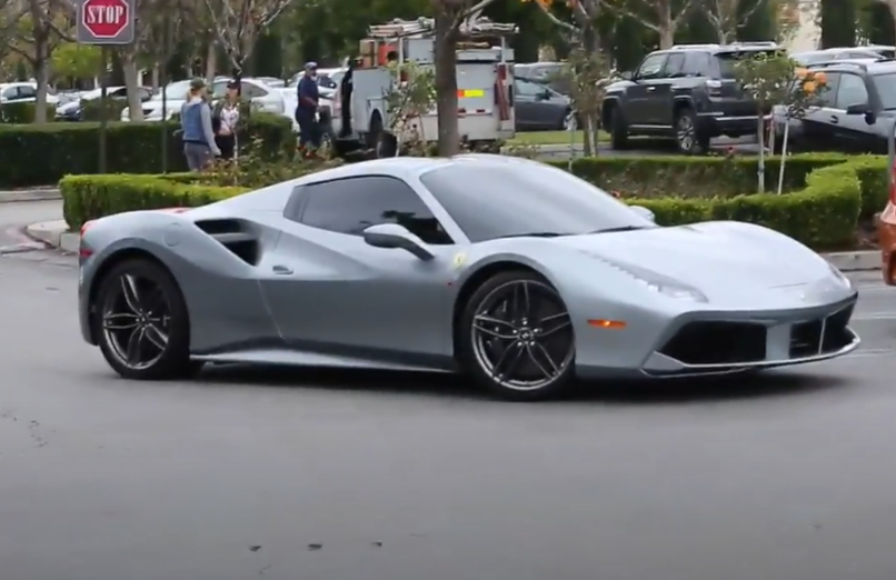 Kylie Jenner silver Ferrari